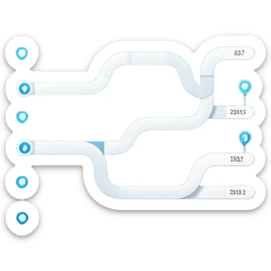 roadmap in professional design for business presentation, clean edges, modern corporate aesthetic sticker