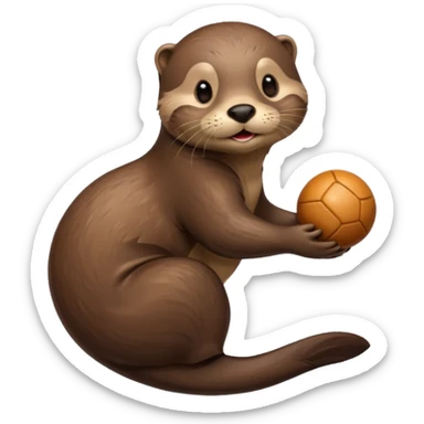 otter with ball sticker