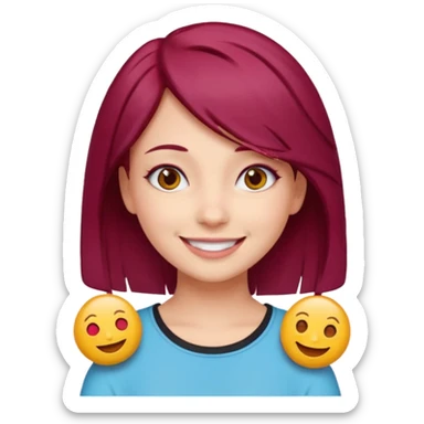 Maroon hair girl emojis sticker
