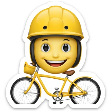 yellow smiley face wearing a bicycle helmet sticker