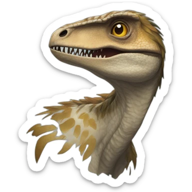 humanoid velociraptor with across sticker