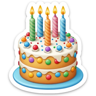 Birthday cake with funfetti sticker