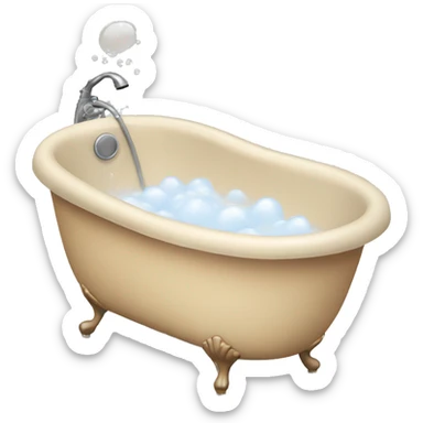 Beige bubble bath sticker