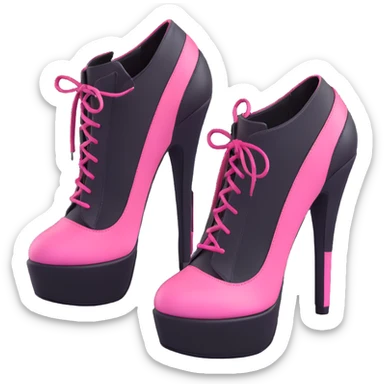 BLACKPINK-inspired gothic shoes, no hearts, black and pink, cute  sticker