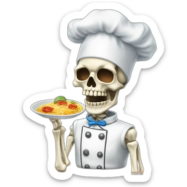 skeleton Chef's Kiss Pinched Fingers italian sticker