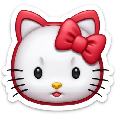 Hello Kitty cabeza rojo sticker