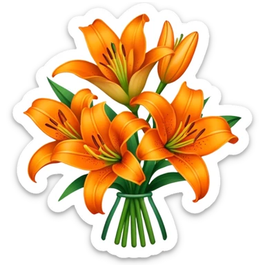 An orange Lilly flower bouquet sticker