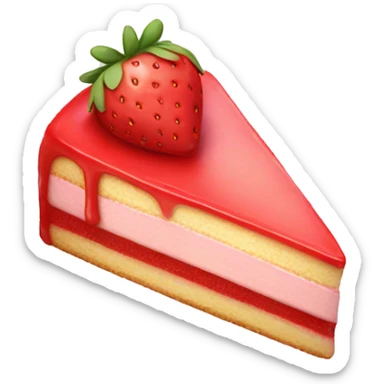 Piece of strawberry cake cute  sticker