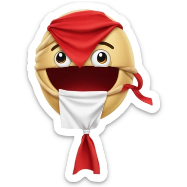 Tied it’s mouth and eye with red cloth sticker