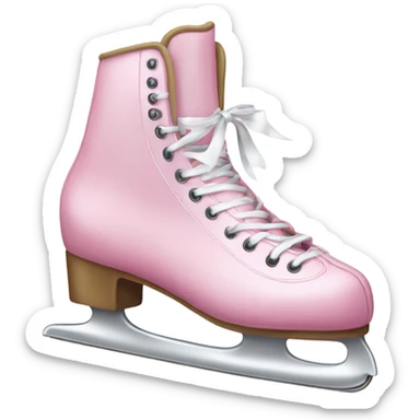 pink ice skates with a white bow around them sticker