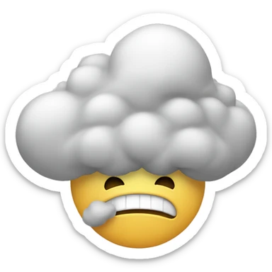Person with a fart cloud as a face sticker