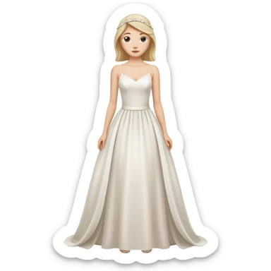 Chica blanca,cuerpo entero, vestido boda tirantes finos sticker