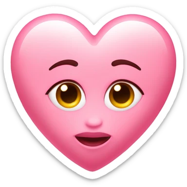 a baby pink love heart surrounded by kisses sticker