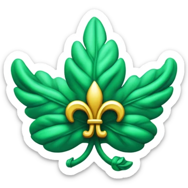 Caduceu de Hermes à frente de uma Flor-de-Lis verde sticker