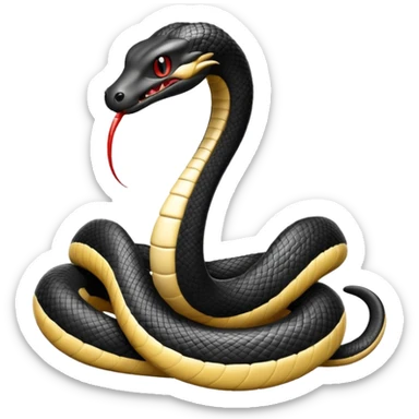 uma lamparina tradicional branca   com uma cobra  preta em volta  sticker