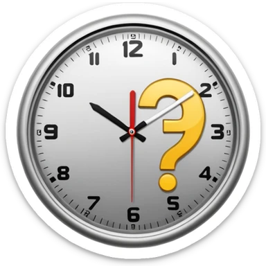 reloj con simbolo de interrogacion sticker