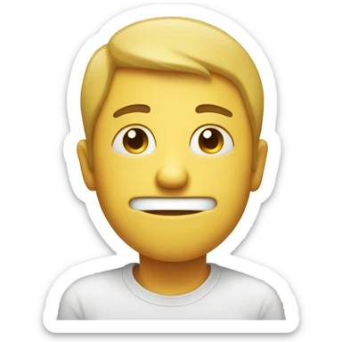 A smily which is very sad and tears Running the Face down  sticker