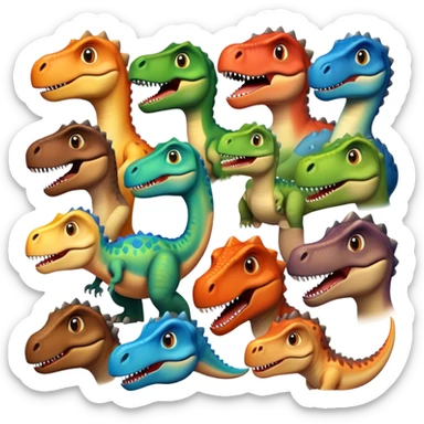 faces of different dinosaurs  sticker