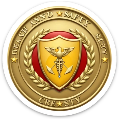 health and safety crest sticker