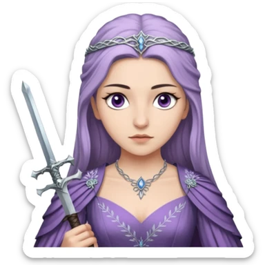 Hande Erçel as a lady from game of thrones from Starfall. She has lilac-gray eyes. sticker
