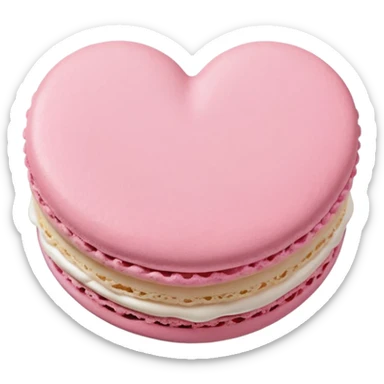 pastel heart with a soft pastel macaron sticker