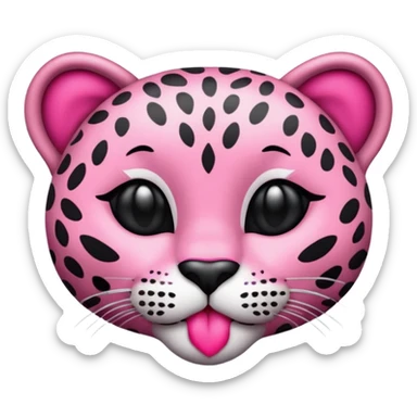 Creami un emoji di un bacio che bacio leopardo sticker