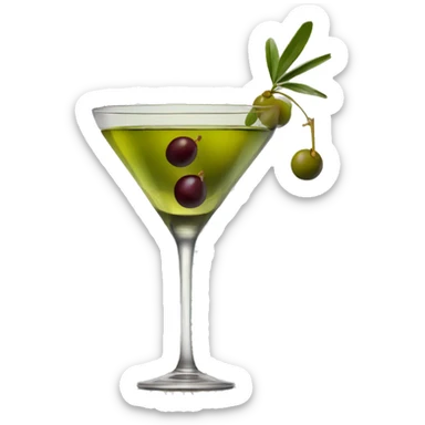 Cocktail with olives in sticker
