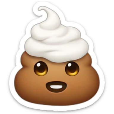 a white and brown poop sticker