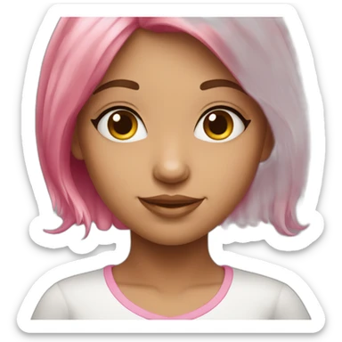 Cute white Brazilian girl with pink hair sticker