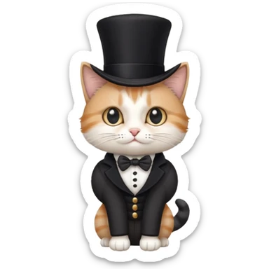 Кіт у чоботях з чорним циліндром sticker