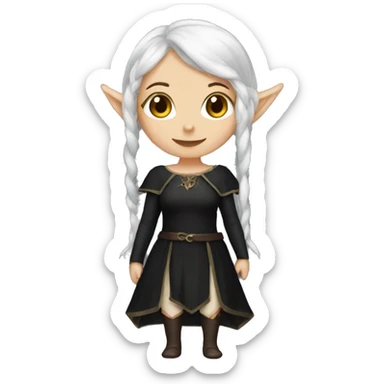 female elf fantasy black dress sticker
