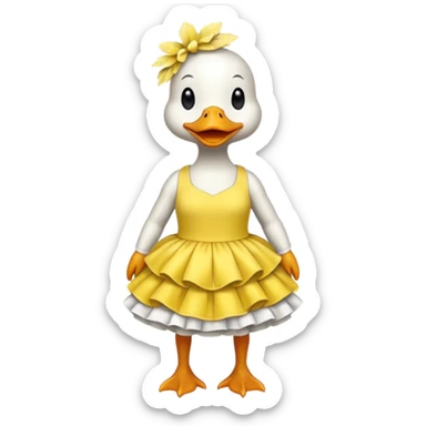 Buff duck wearing a dress sticker