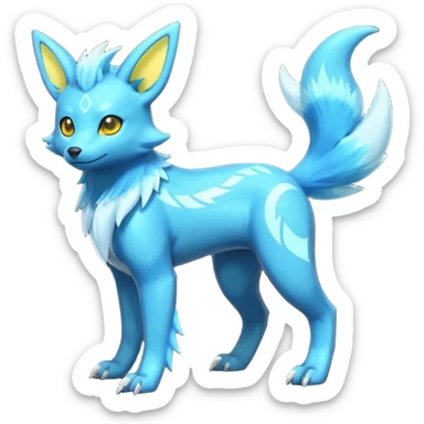 Manectric-Electrike-Amaura-Umbreon-Draco-Fakémon-hybrid-creature (full body), 4 legs sticker