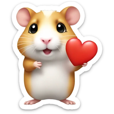 hamster with heart sticker