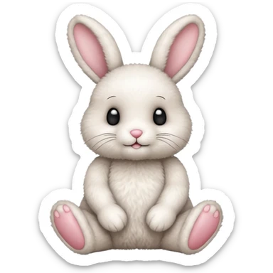 Cute bunny teddy sticker