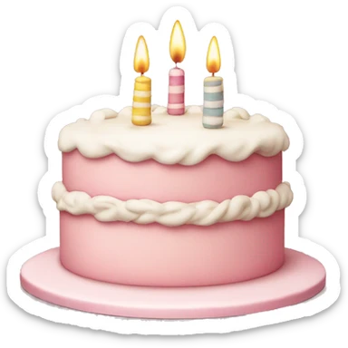 Vintage, detailed, Birthday cake, light pink sticker