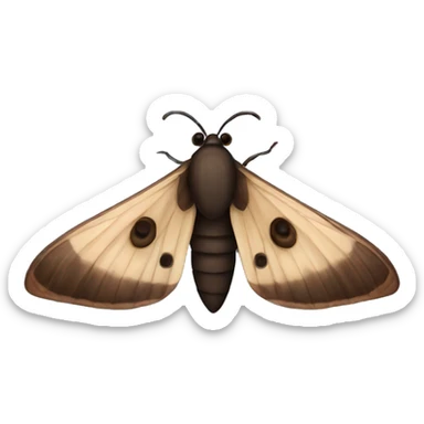 black and brown moth  sticker