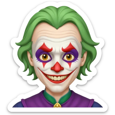crazy colorful human jolly joker from poker, medieval era sticker