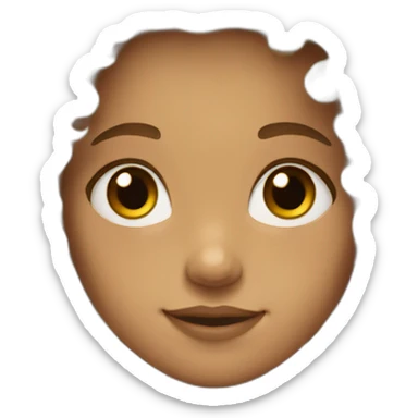 teengirl with curly hair and brown eyes sticker