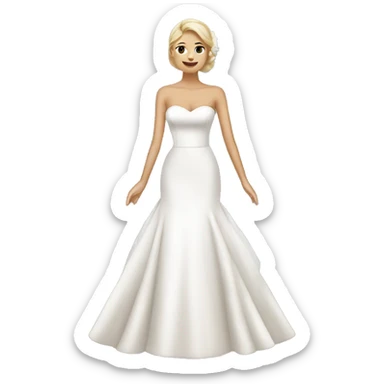 Strapless wedding dress sticker