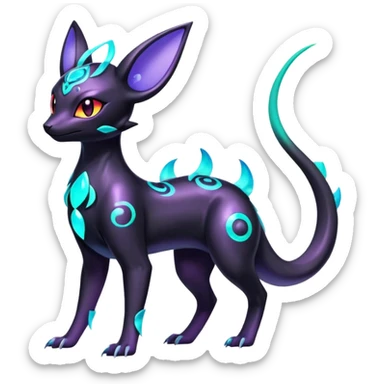 Shiny Ethereal Celestial Futuristic Divine Salandit-Umbreon-Espeon-Hybrid (Full body) sticker