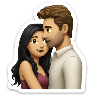 fair haired man kissing dark haired girl sticker