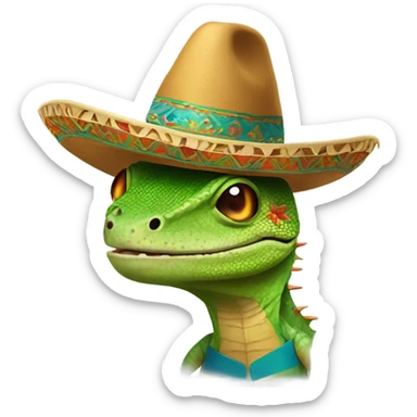 Lizard with a sombrero sticker