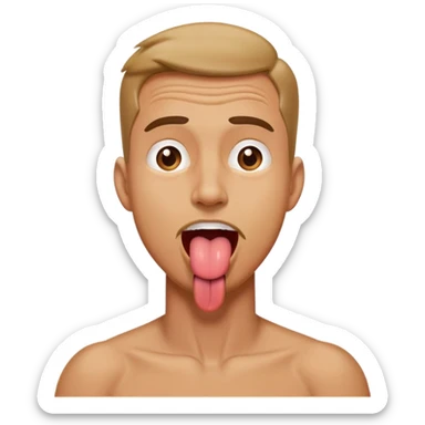 A man that grap his neck whit his tongue out  sticker