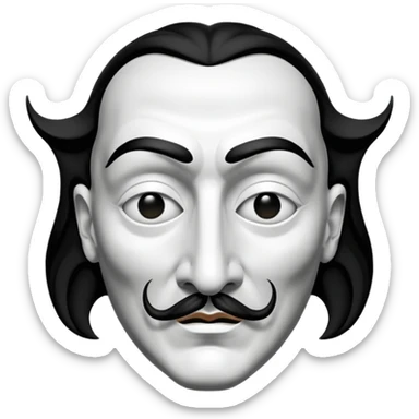 Money Heist, Dali mask (black-white), realistic sticker