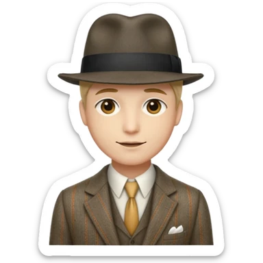 A person wearing a 1920s suit sticker