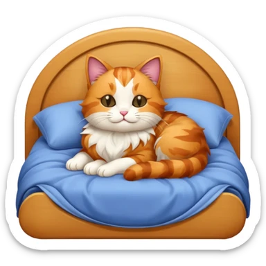 Cat in bed sticker