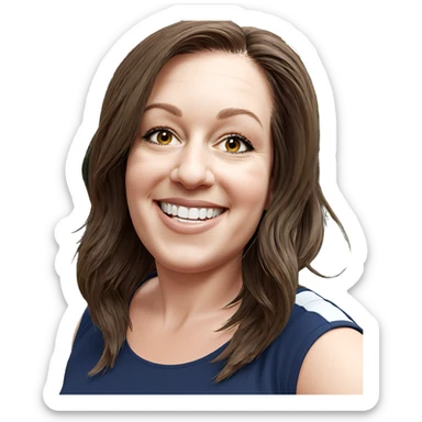 smiling girl with brown hair sticker