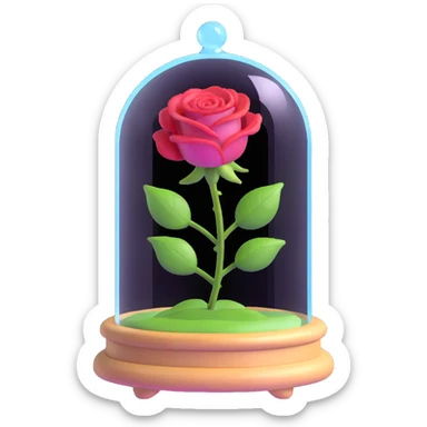 Enchanted rose in glass case from Beauty and the Beast sticker