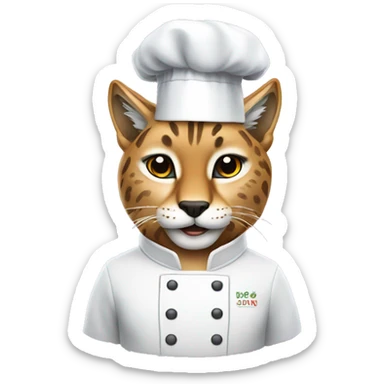 lynx with chef hat sticker